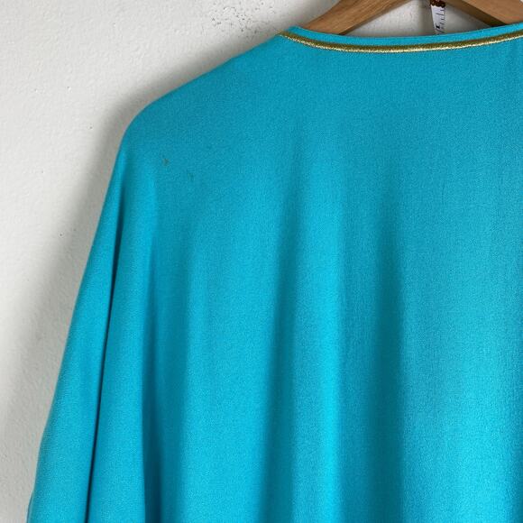 Lilly Pulitzer Chai Caftan Dress Size L XL Seaside Aqua Cover Up Beach Vacation - Picture 8 of 16